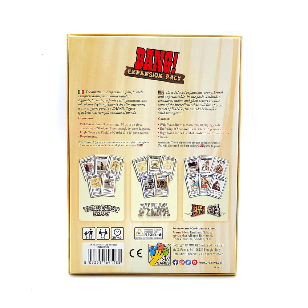 BANG! - Expansion Pack Per 4-7 Giocatori: 73 Nuove Carte Con Wild West Show, The Valley Of Shadows E High Noon